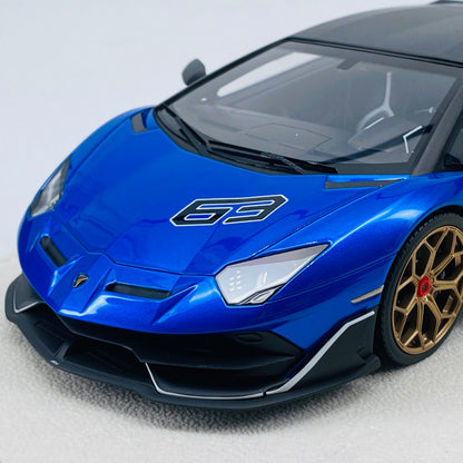 MAKEUP 1/18 Lamborghini SVJ 63 Blue Limited Edition Car Model Ornaments