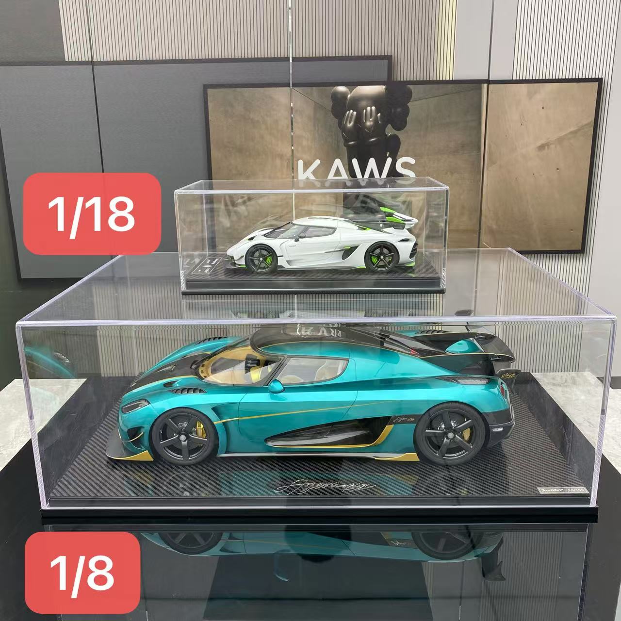 FRONTIART FA 1/8 Koenigsegg Agera RSR Ocean Blue Limited Edition Car Model Ornament
