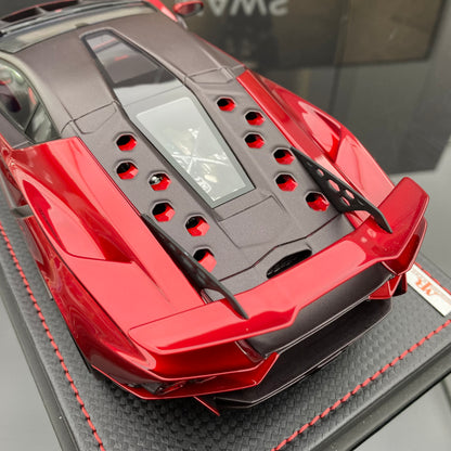 MR 1/18 Lamborghini Invencible coche deportivo con techo rígido rojo metalizado modelo de coche de edición limitada