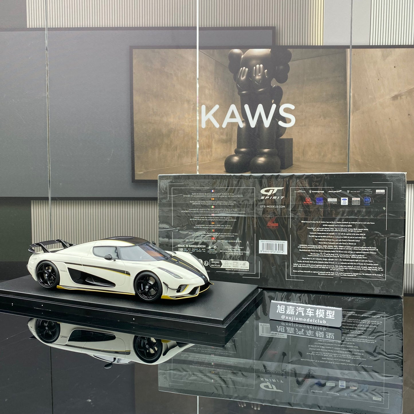 GT Spirit 1/18 Koenigsegg REGERA RECORD white resin car model ornament
