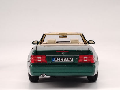 Norev 1/18 Mercedes SL500 1999 Metallic Green Alloy Full Opening Car Model