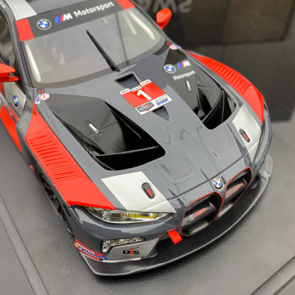 TOPSPEED 1/18 BMW M4 GT3 #1 Paul Miller Racing IMSA 2024 Sebring 12 Hrs Black Gray Red Paint Simulation Car Model