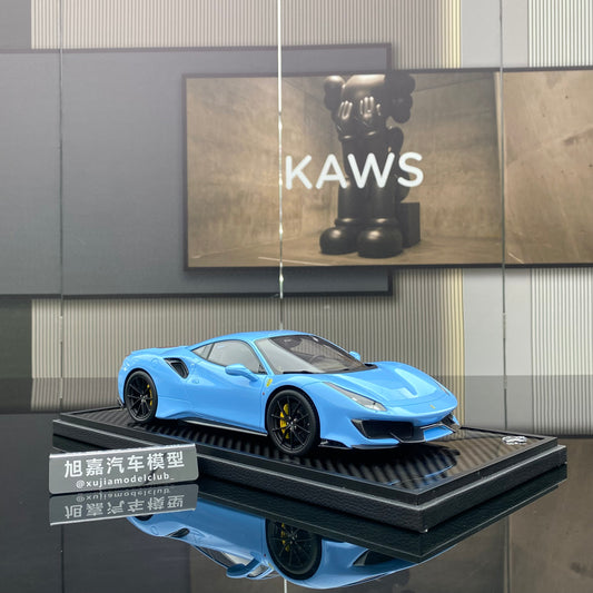BBR 1/18 Ferrari 488 Pista Plata Blue limited edition car model ornaments