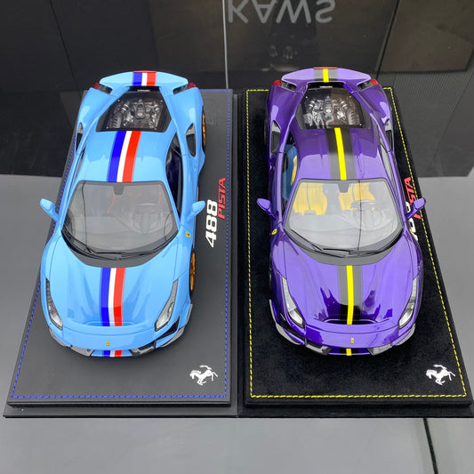 BBR 1/18 Ferrari 488 pista Hong Kong purple limited edition car model ornament