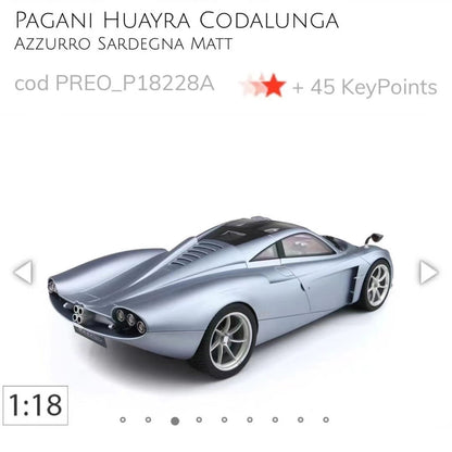 BBR 1/18 Pagani Huayra Codalunga
Azzurro Sardegna Matt