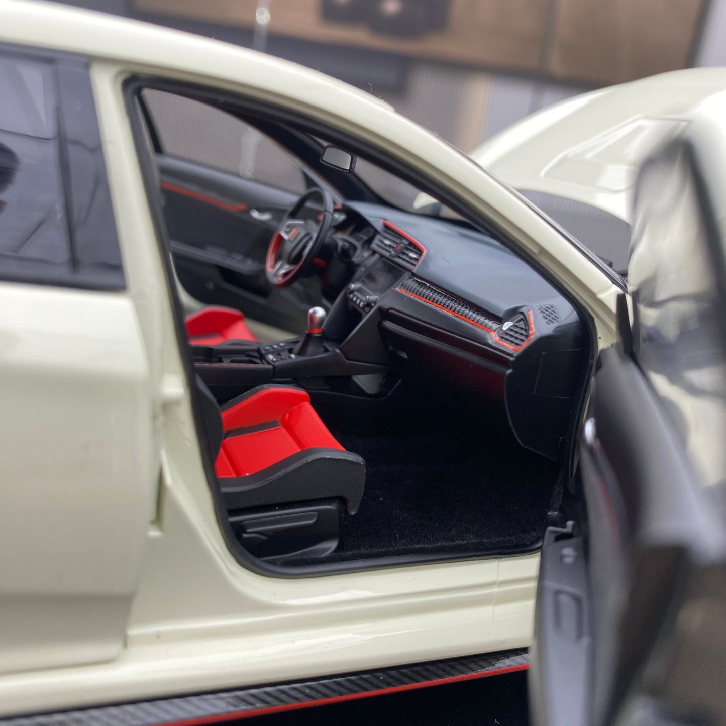 LCD 1/18 HONDA CIVIC TYPE R alloy full-open simulation car model ornaments