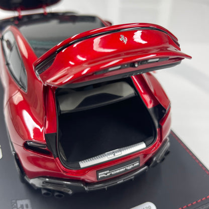 BBR 1/18 Ferrari Purosangue Leather Sole Magnesite Metallic Red HE180052BDIE