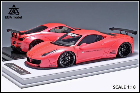 BBA model 1/18 Ferrari 458 large rear wing LBWK wide body modified resin car model