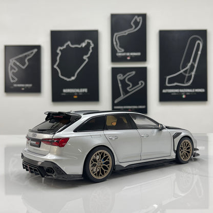 KILO Works 1/18 Audi Darwin RS6 Foil Silver Alloy Fully Open Simulation Model Car