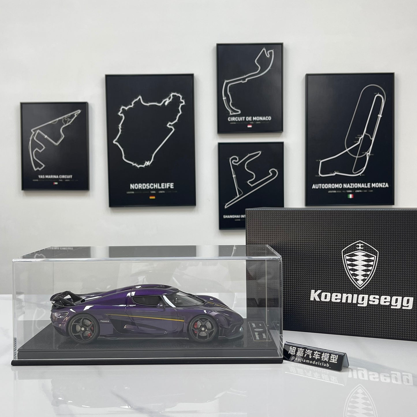 FRONTIART 1/18 Koenigsegg Regera Carbon Purple Limited Edition Model Car