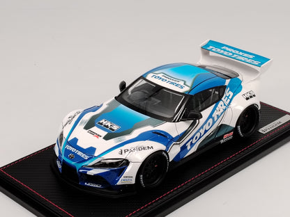 Ignition Model 1/18 Toyota PANDEM SUPRA A90 White and Blue IG2763
