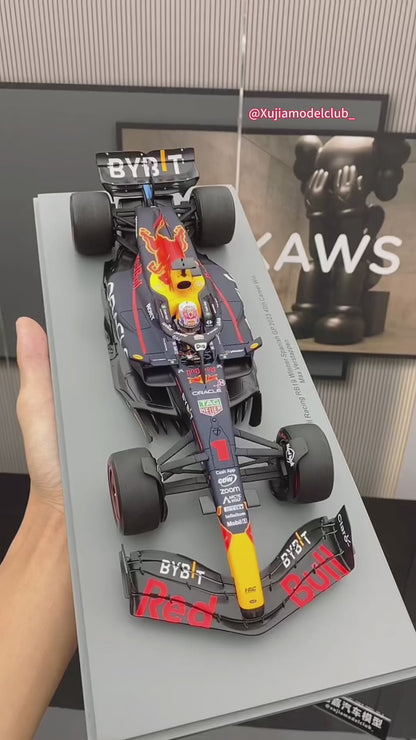 SPARK 1/18 Oracle F1 Team RB19 2023 British Grand Prix Victory No. 1 Verstappen Red Bull Limited Edition Simulation Car Model