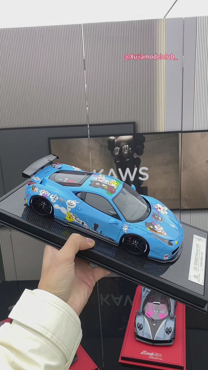 BBA MODEL 1/18 Ferrari 458 GT 1.0 Brown Bear Painting Car Model