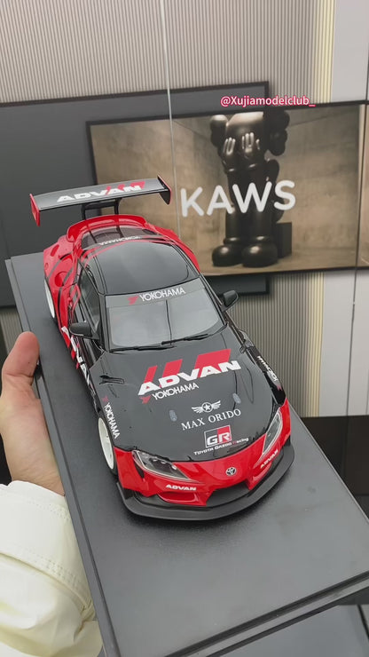 GT Spirit 1/18 Toyota Toyota Supra GR by Advan black and red painting simulation car model
