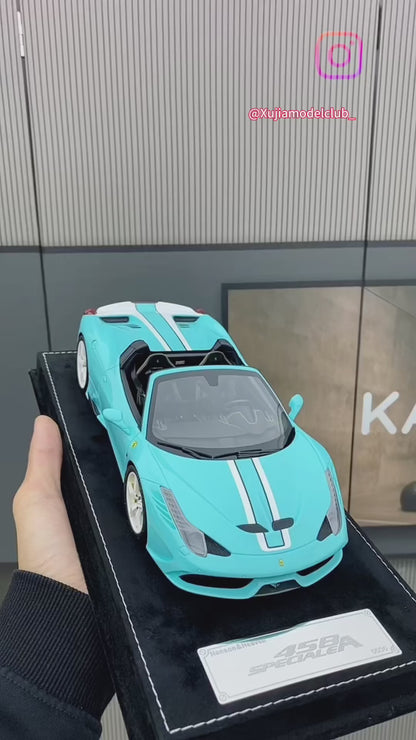 Modelo HH 1/18 Ferrari 458 Speciale Aperta, adornos de modelo de coche de simulación