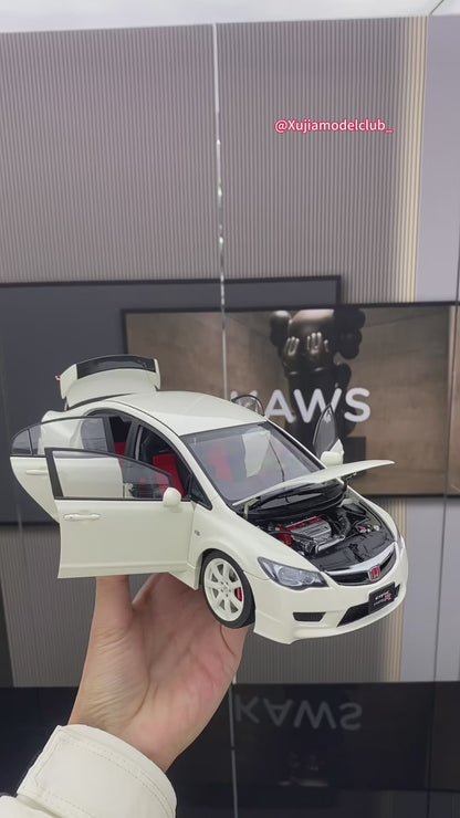 MH 1/18 Honda Civic Type R FD2 alloy full-open 2007 simulation car model collection gift