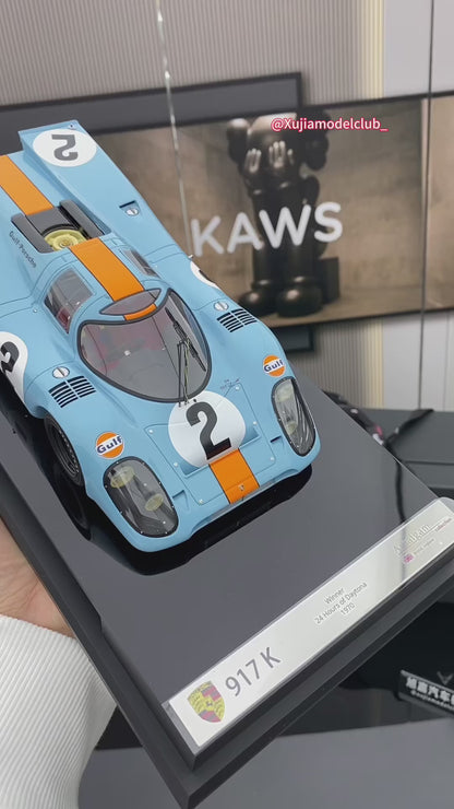 Amalgam 1/18 Porsche 917K-1970 Daytona 24 Hours Endurance Race Champion Simulation Car Model
