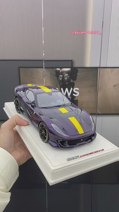 MR 1/18 Ferrari 812 Competizione Hong Kong Purple Limited Edition Car Model
