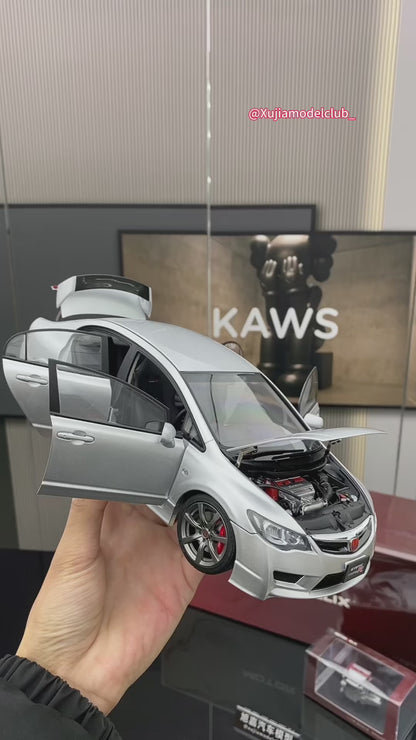 Modelo de coche de aleación MOTORHELIX 1/18 Honda Civic Type R(FD2)2007